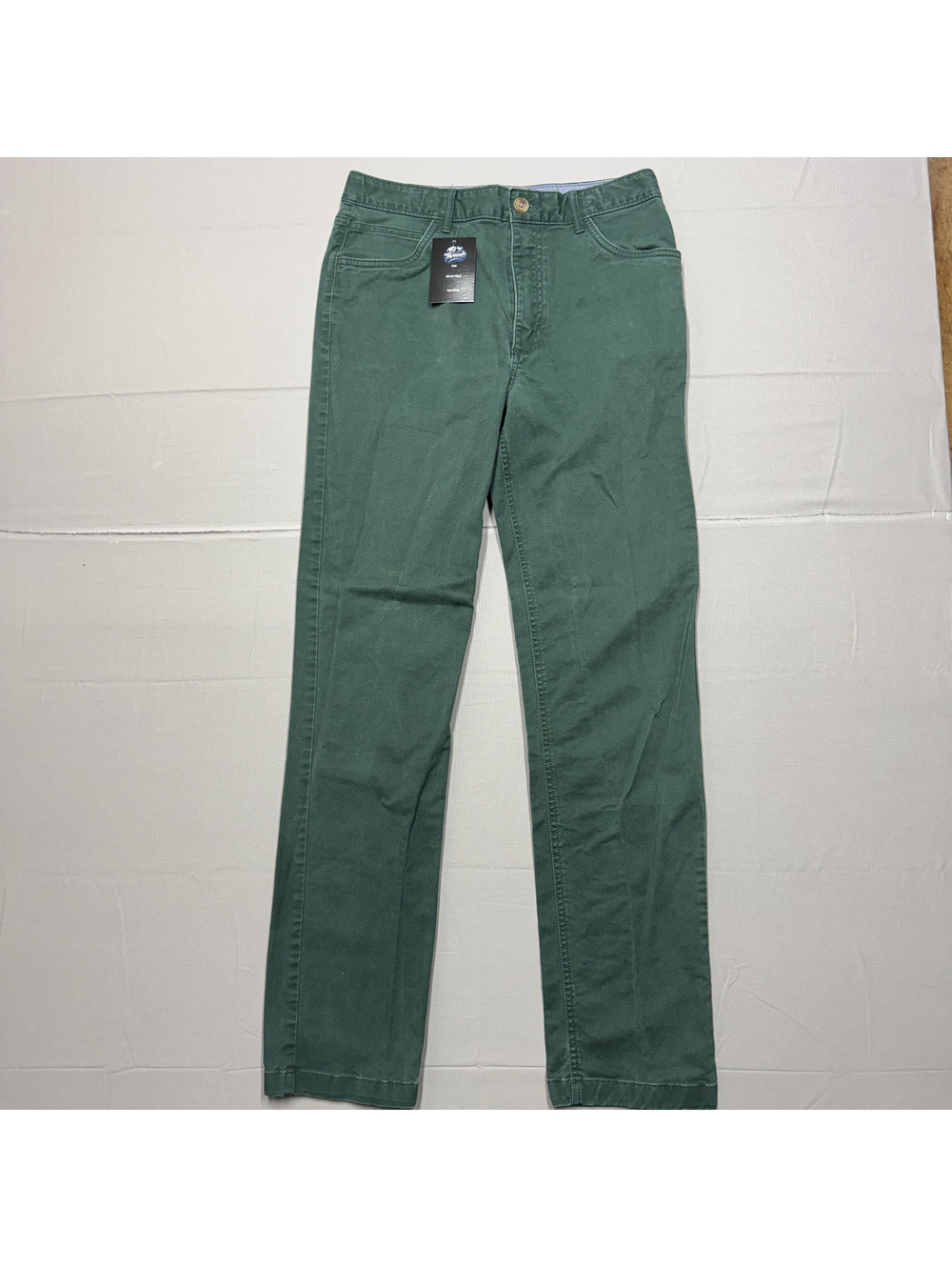 Class Club Boys Modern Fit Cotton Blend 5-Pocket Pants Size Kids 18 Green Twill
